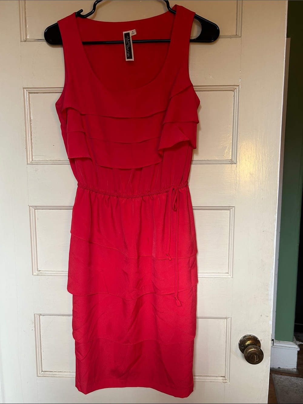 Julian Taylor Sleeveless Ruffle Dress in Bright Pink